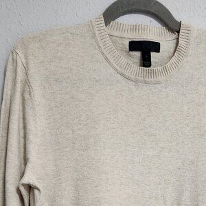 ASOS | Neutral Cream Oatmeal Lightweight Cotton Crew Sweater Medium